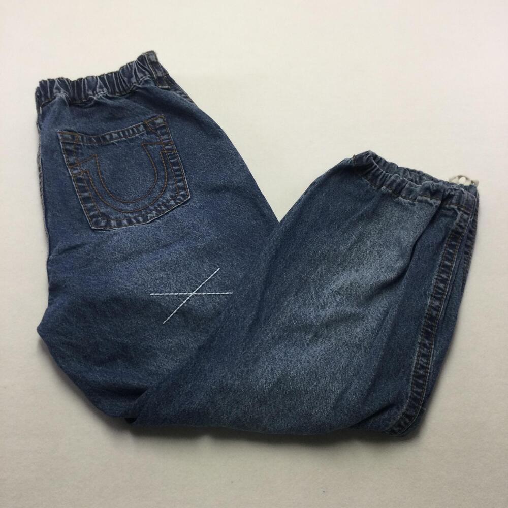 True Religion Jeans Mens 34x27 Blue Medium Wash Relaxed Tapered Denim Jogger